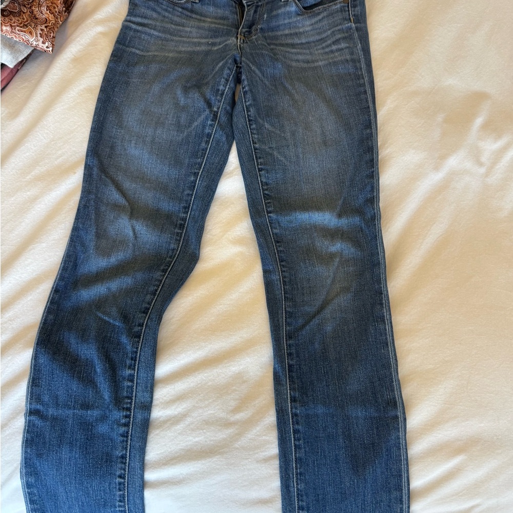 PAIGE Dark Blue Straight Leg Jeans
